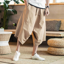 Load image into Gallery viewer, Dropshipping harajuku harem calças 2020 dos homens verão algodão linho joggers calças masculinas estilo chinês do vintage sweatpants fashions